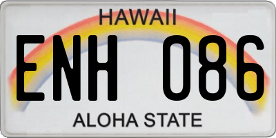 HI license plate ENH086