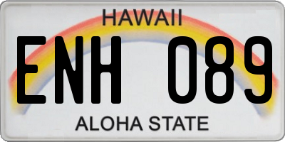HI license plate ENH089