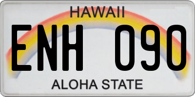 HI license plate ENH090