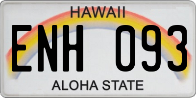HI license plate ENH093