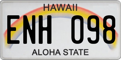 HI license plate ENH098
