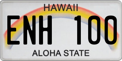 HI license plate ENH100