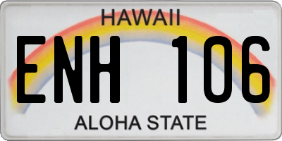 HI license plate ENH106
