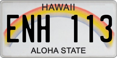 HI license plate ENH113