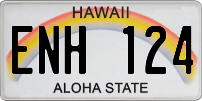 HI license plate ENH124