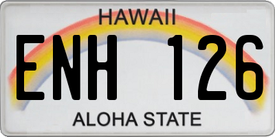 HI license plate ENH126