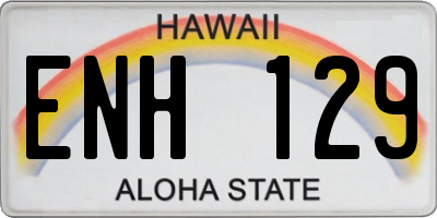 HI license plate ENH129
