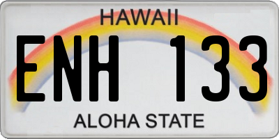 HI license plate ENH133