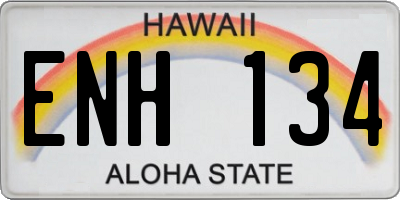 HI license plate ENH134