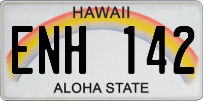 HI license plate ENH142