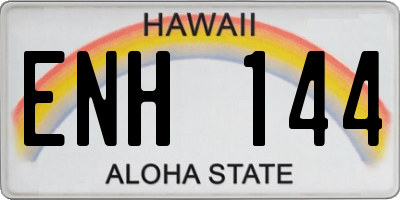 HI license plate ENH144