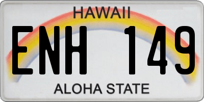 HI license plate ENH149