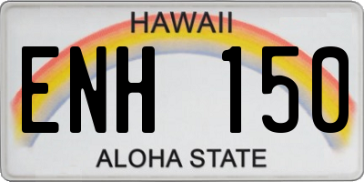 HI license plate ENH150
