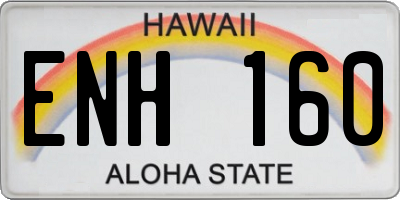 HI license plate ENH160