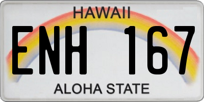 HI license plate ENH167