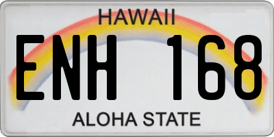 HI license plate ENH168