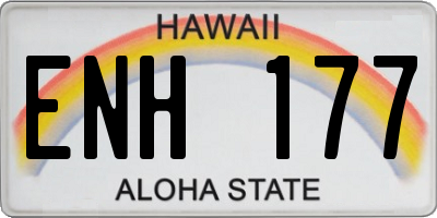 HI license plate ENH177
