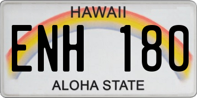 HI license plate ENH180