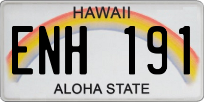 HI license plate ENH191