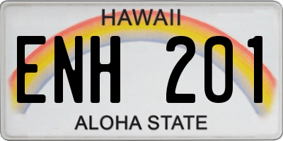 HI license plate ENH201