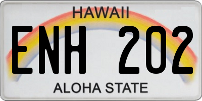 HI license plate ENH202