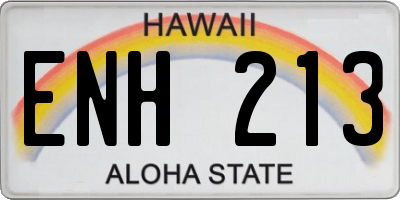 HI license plate ENH213