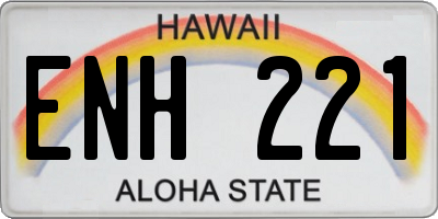 HI license plate ENH221