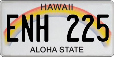 HI license plate ENH225