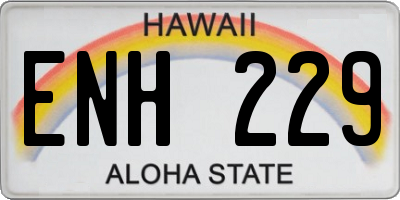 HI license plate ENH229