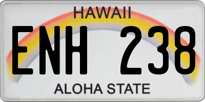 HI license plate ENH238