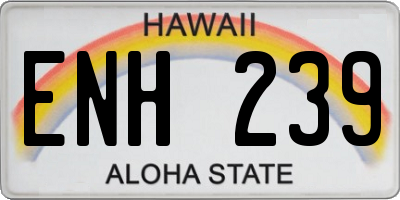 HI license plate ENH239