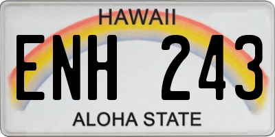 HI license plate ENH243