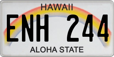HI license plate ENH244