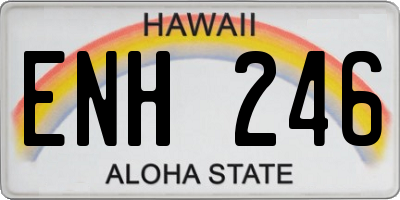 HI license plate ENH246