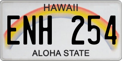 HI license plate ENH254