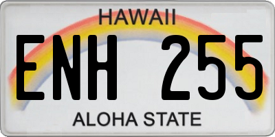 HI license plate ENH255