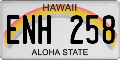 HI license plate ENH258