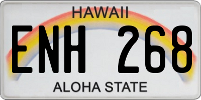 HI license plate ENH268