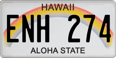 HI license plate ENH274
