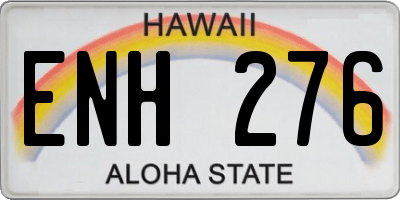 HI license plate ENH276