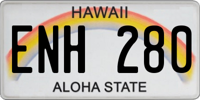 HI license plate ENH280