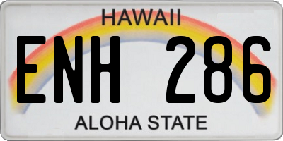 HI license plate ENH286