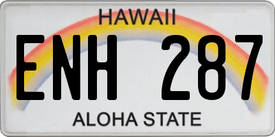 HI license plate ENH287