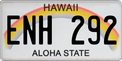 HI license plate ENH292