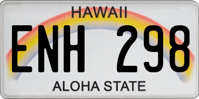 HI license plate ENH298