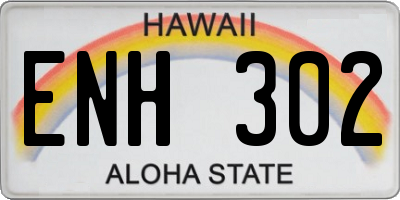 HI license plate ENH302
