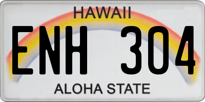 HI license plate ENH304