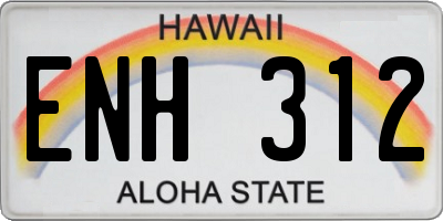 HI license plate ENH312