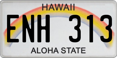 HI license plate ENH313