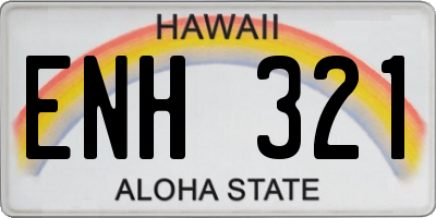HI license plate ENH321